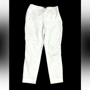 Ralph Lauren Black Label Stretch Twill White Pants Size 6 Classic Ankle